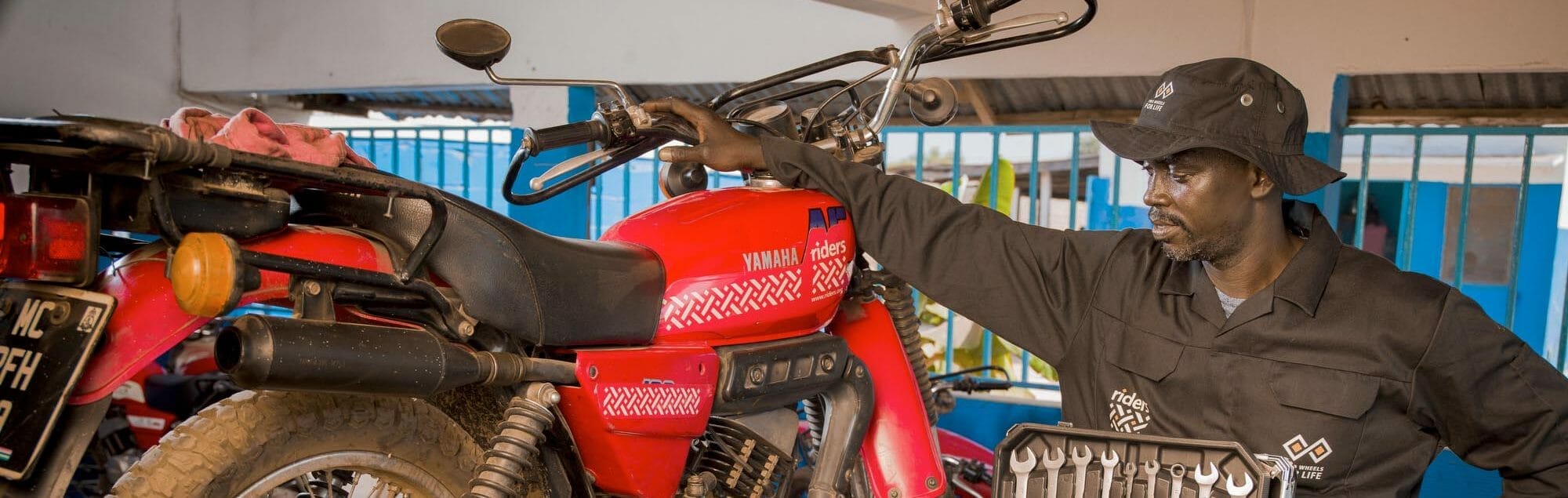 Salifu Jabang, Head Motorcycle Head Technician, Riders for Health, The Gambia