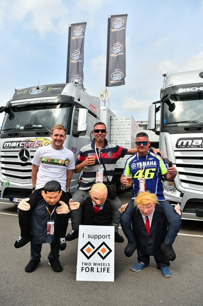 Kim Jong-un Vladimir Putin Donald Trump Pit Paddock Two Wheels for Life MotoGP Silverstone Day of Champions 2018