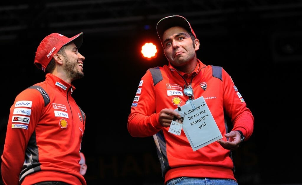 Dovizioso and Petrucci had fun on stage