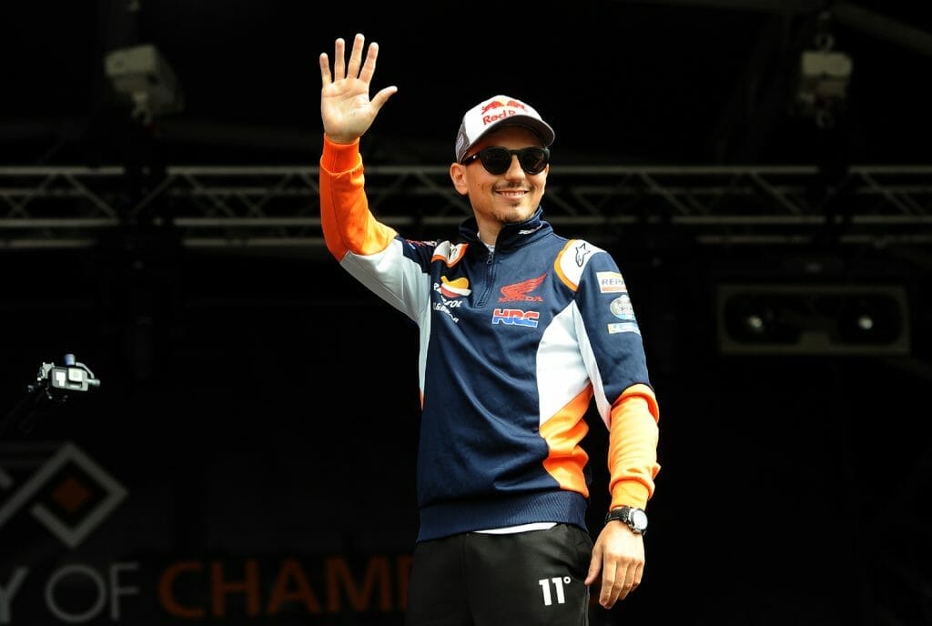 Lorenzo greets the fans