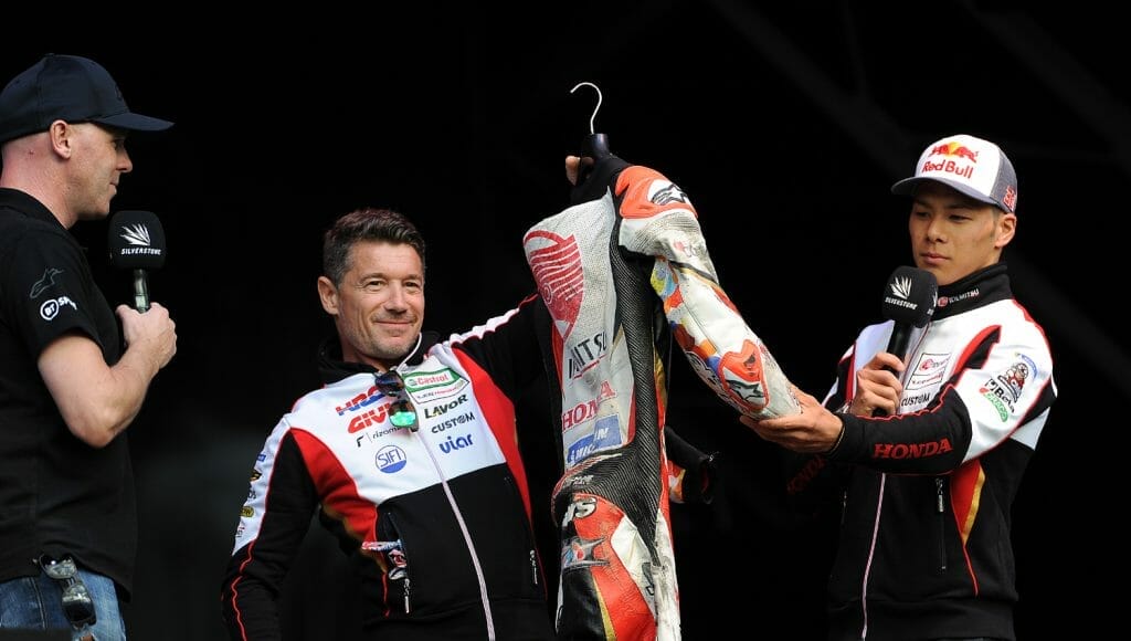 Nakagami auctions his leathers