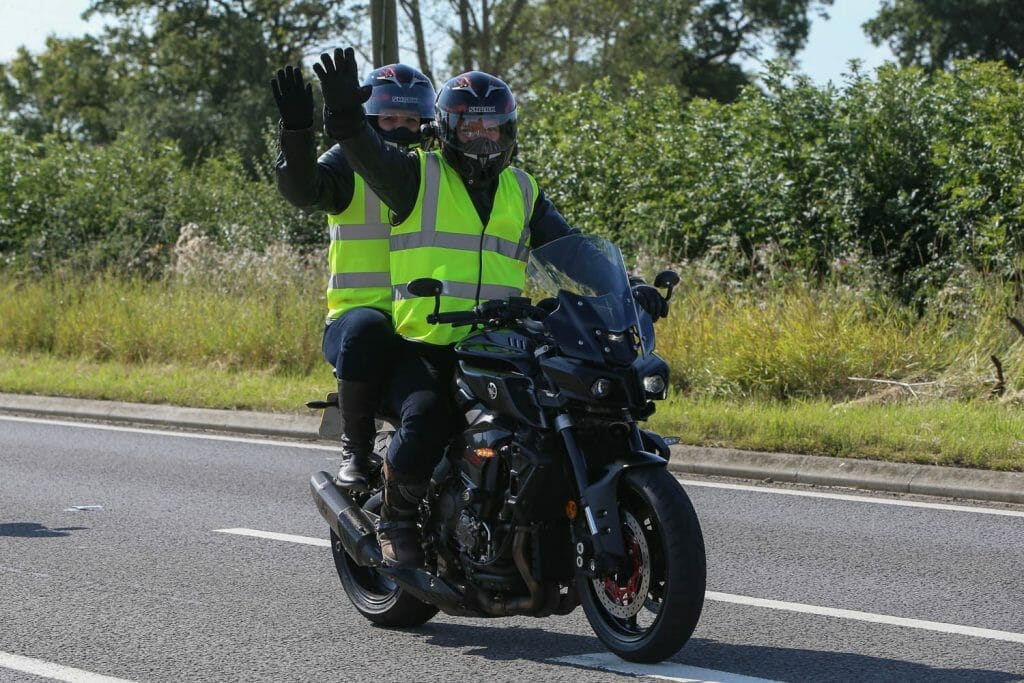 Pillion fun on the Day of Champions Ride-in