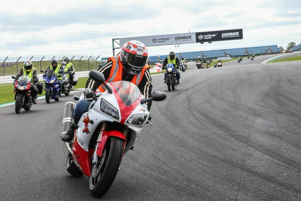 Taking to the new asphalt at Silverstone
