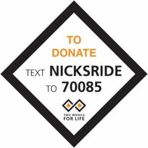 Nick's Ride - text to donate